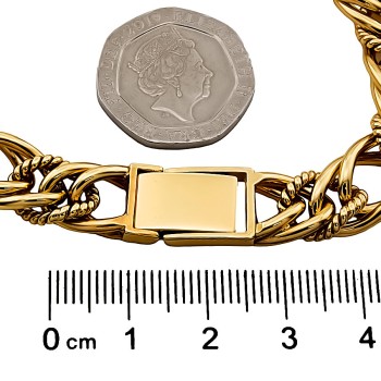 9ct gold 35.4g 7 ins unusual Bracelet